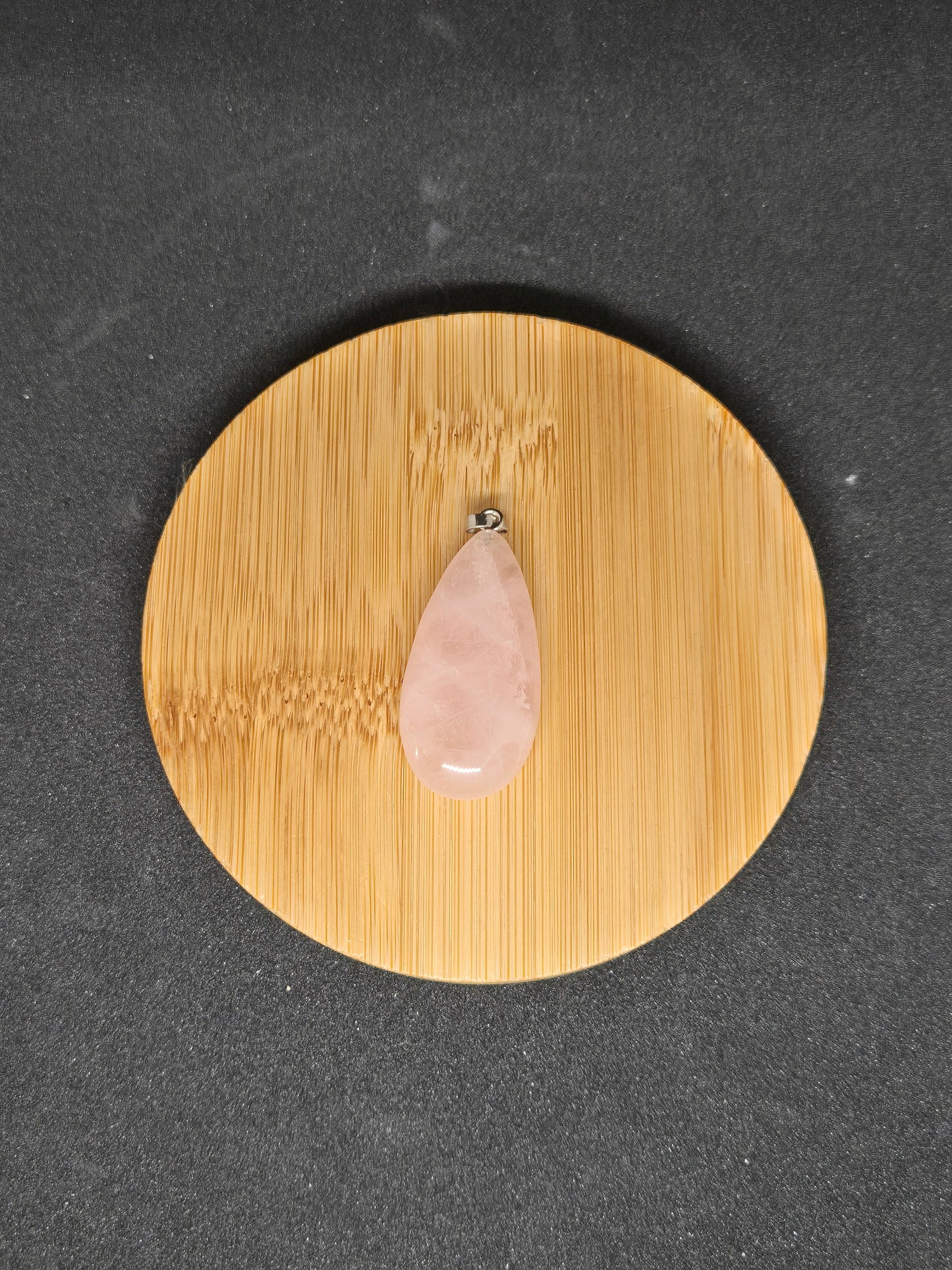 PENDENTIF GOUTTE QUARTZ ROSE