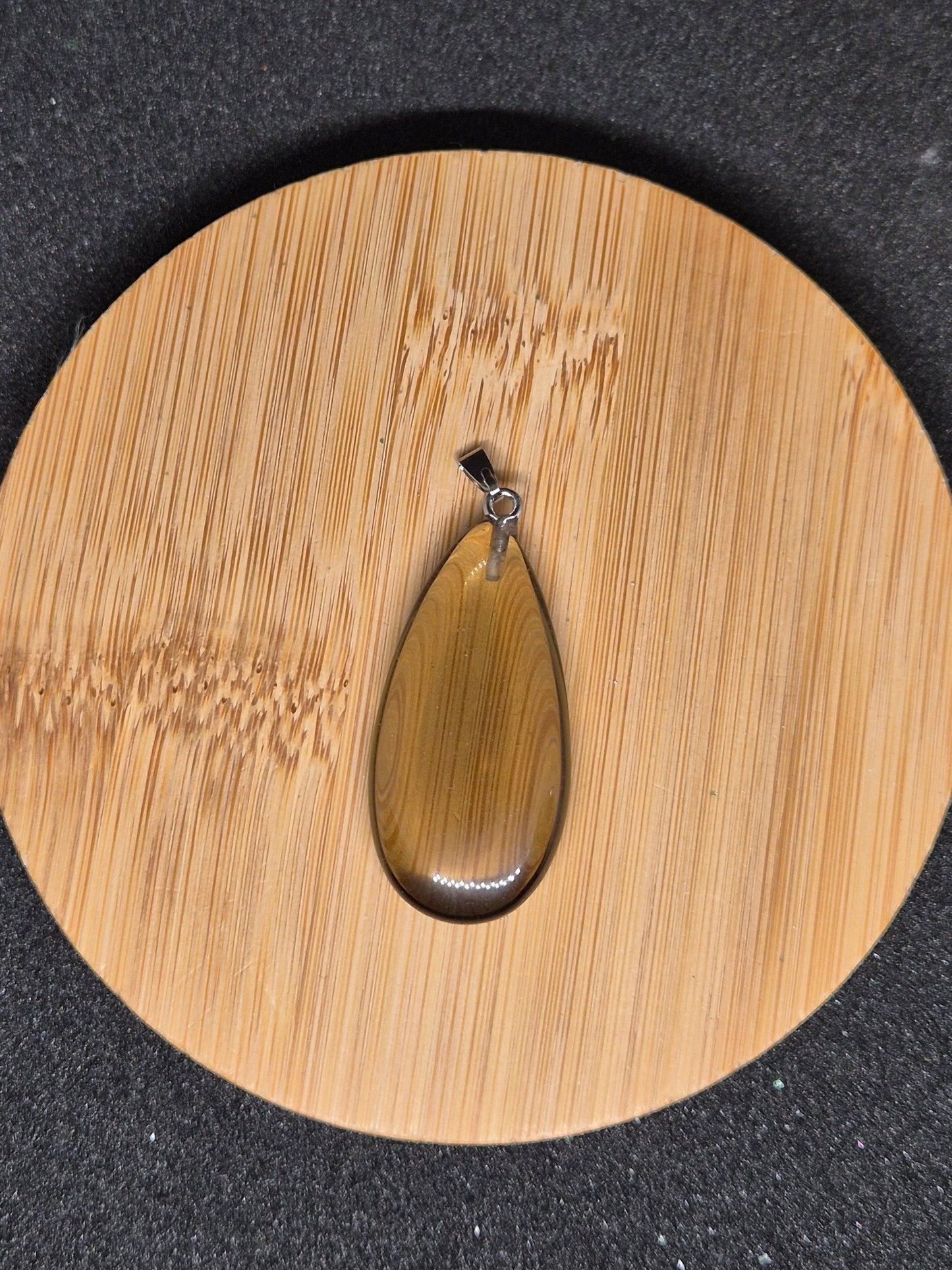 PENDENTIF GOUTTE QUARTZ FUMÉ