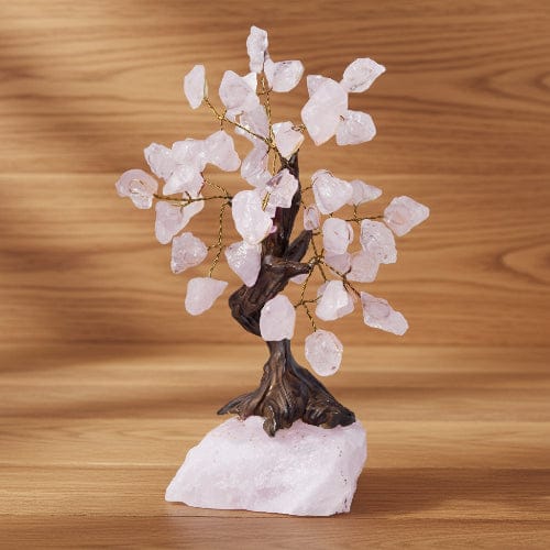 BONSAÏ RÉSINE QUARTZ ROSE (Grande taille)