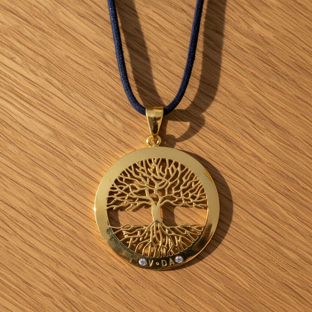 COLLIER ARBRE DE VIE DORÉ CRISTAL DE ROCHE