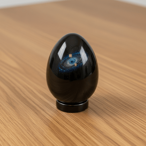 OEUF EN OBSIDIENNE OEIL CÉLESTE