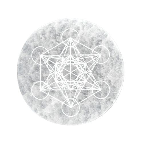 ROND GRAVÉ MÉTATRON EN SÉLÉNITE BLANCHE