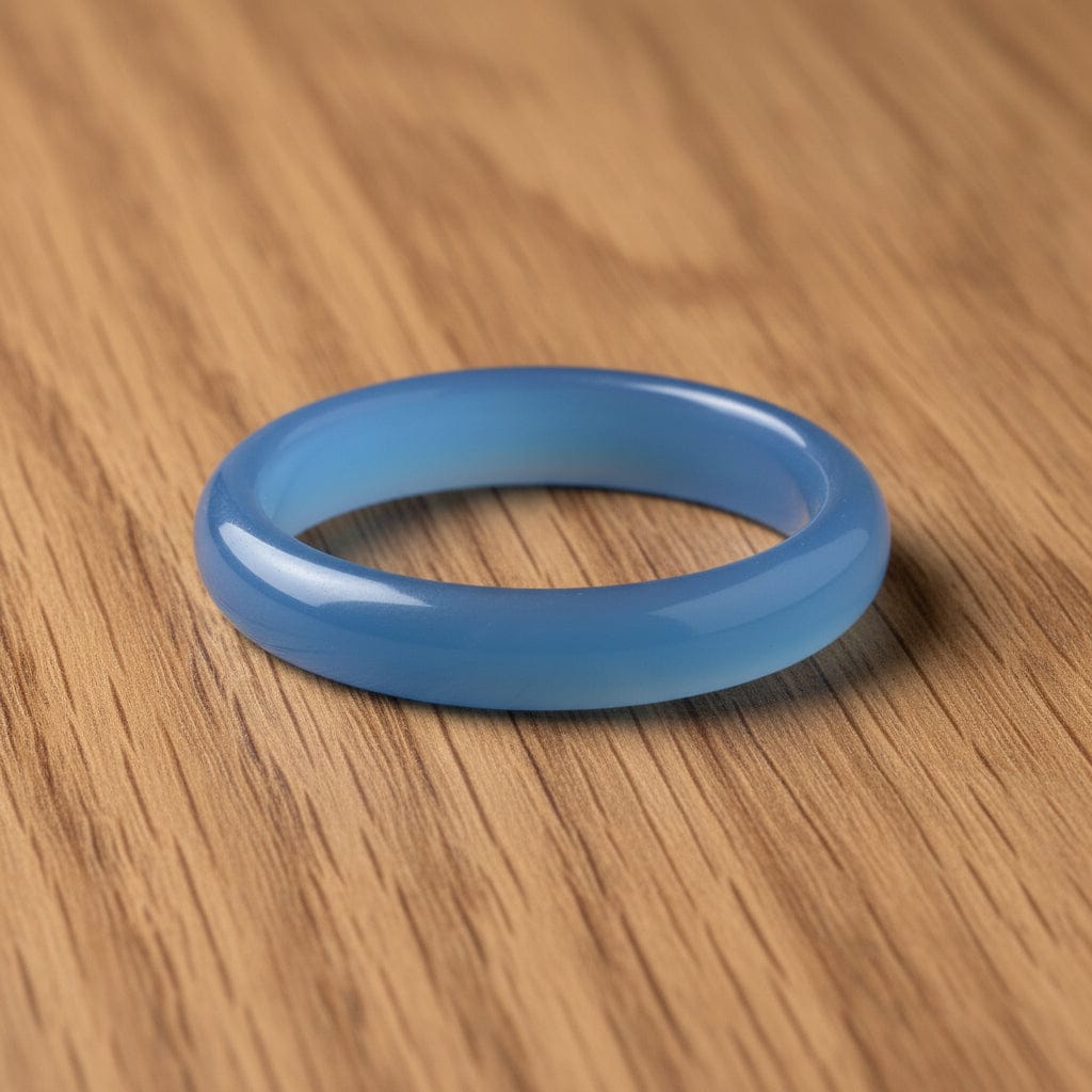 BAGUE JONC AGATE BLEUE 6MM