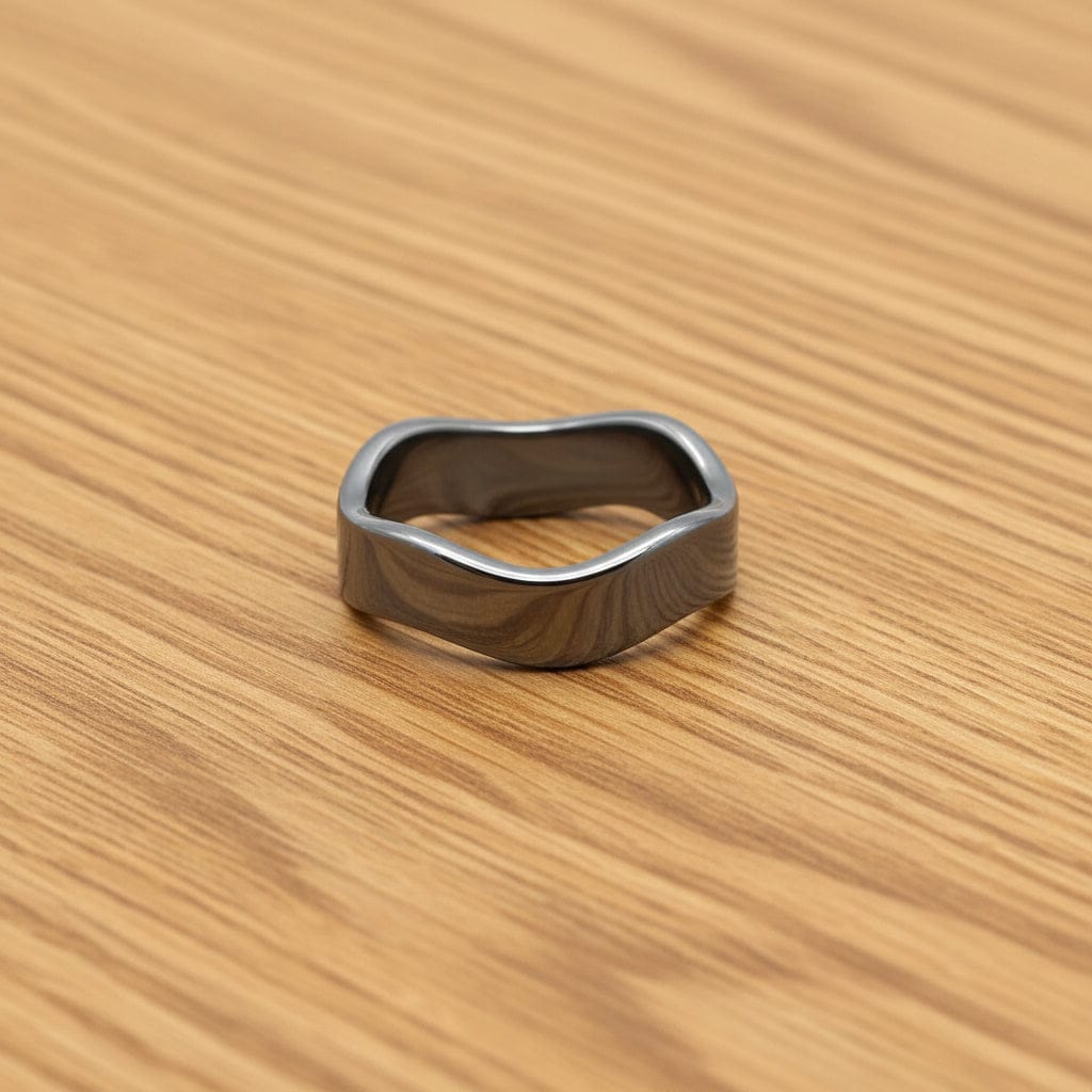 BAGUE JONC HÉMATITE VAGUE 6MM