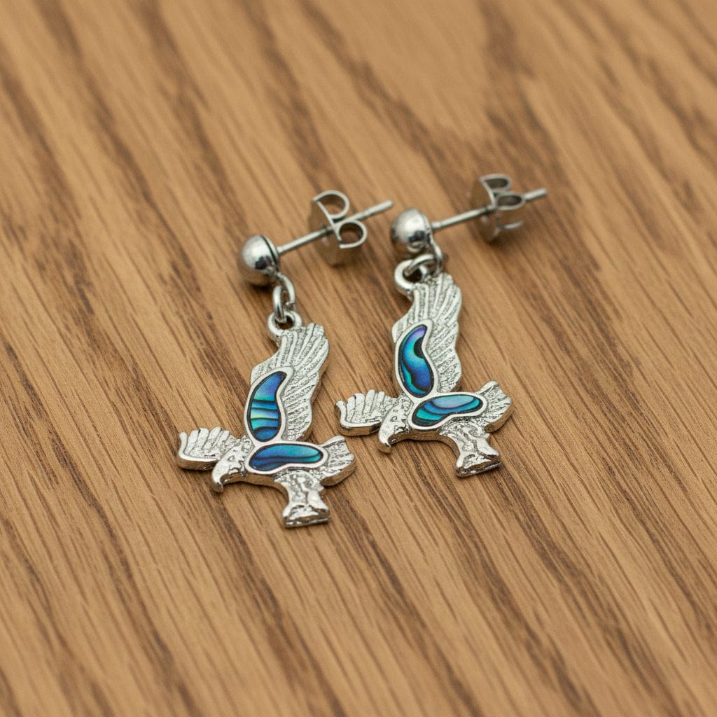 BOUCLES D'OREILLE NACRE BLEUE AIGLE