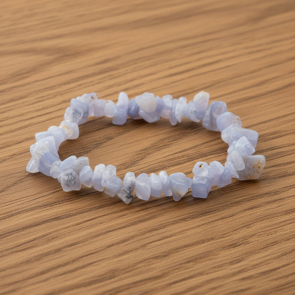 BRACELET BAROQUE CALCÉDOINE BLEUE