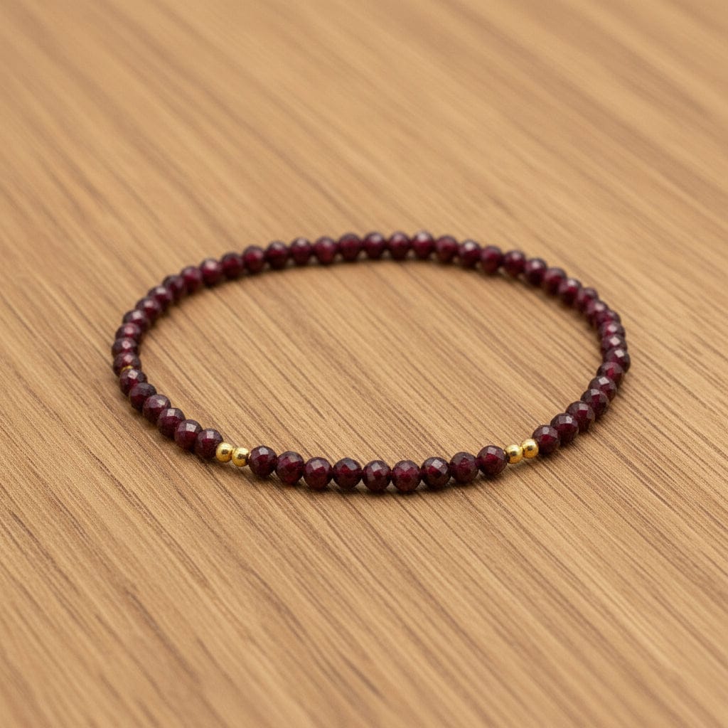 BRACELET FACETTÉ GRENAT 3 mm