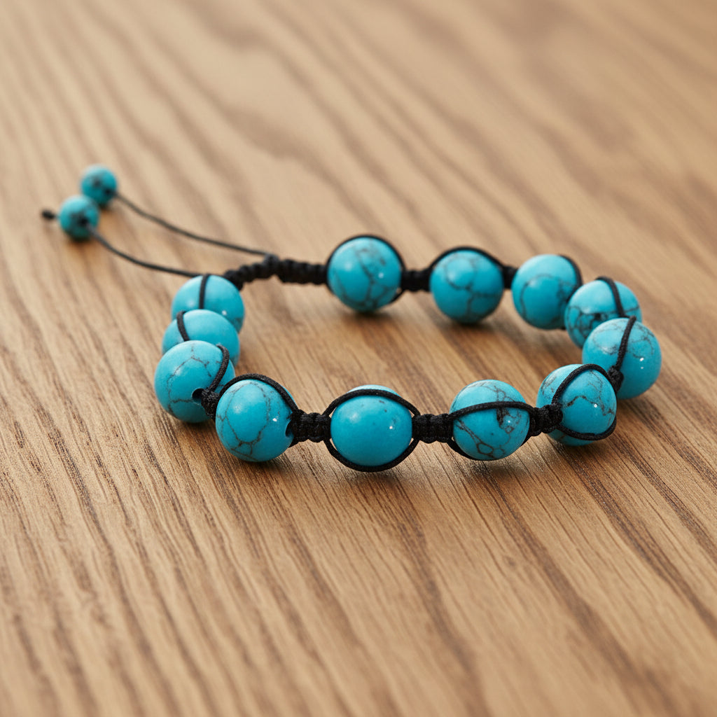 BRACELET SHAMBALLA TURQUOISE RECONSTITUÉE