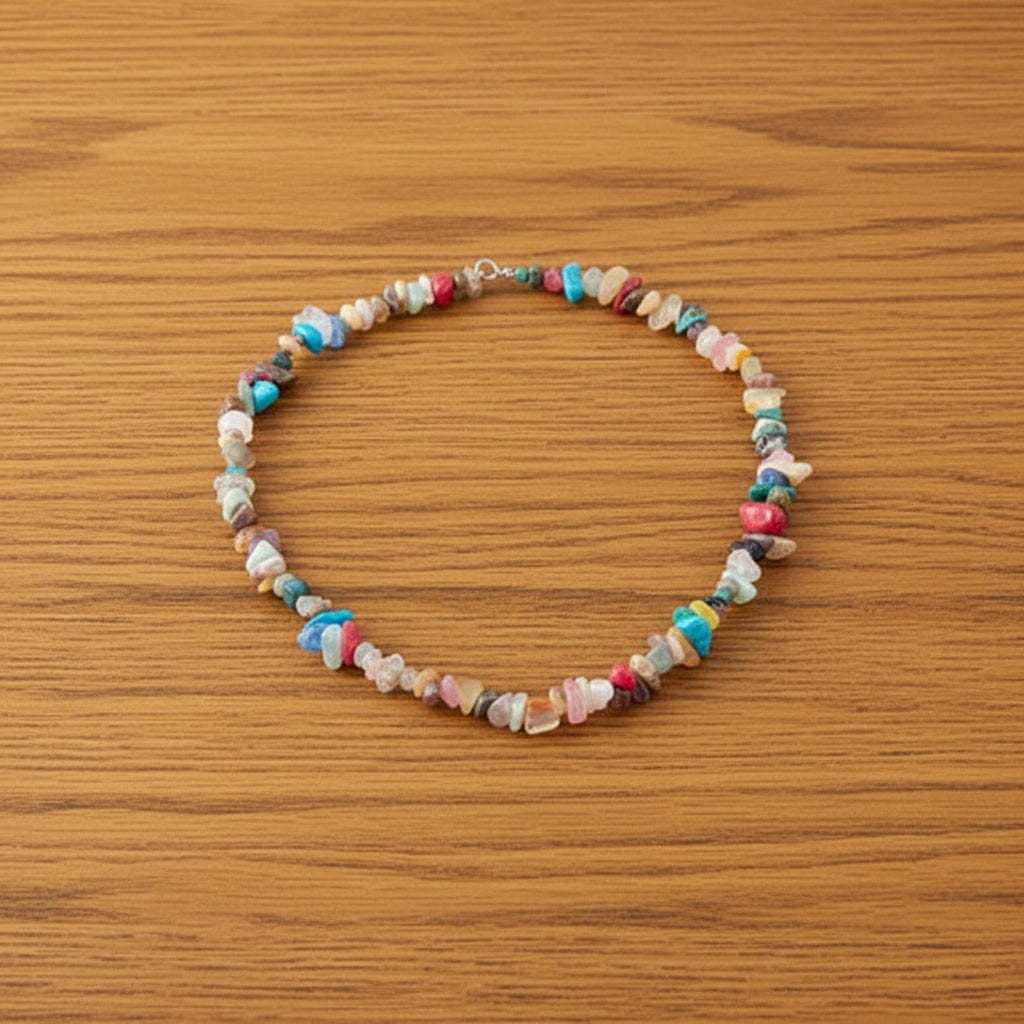 COLLIER BAROQUE EN PIERRES ASSORTIES COULEUR