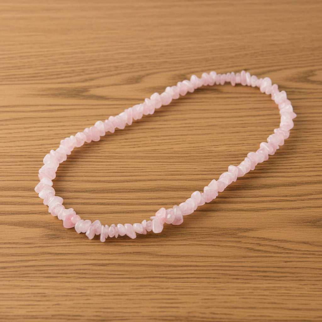 COLLIER BAROQUE EN QUARTZ ROSE