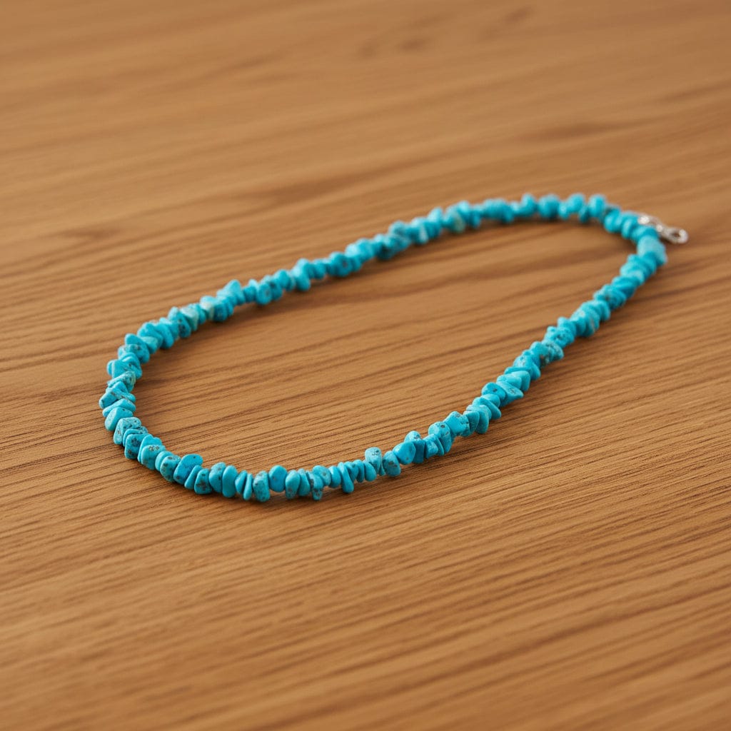 COLLIER BAROQUE EN TURQUOISE RECONSTITUÉE