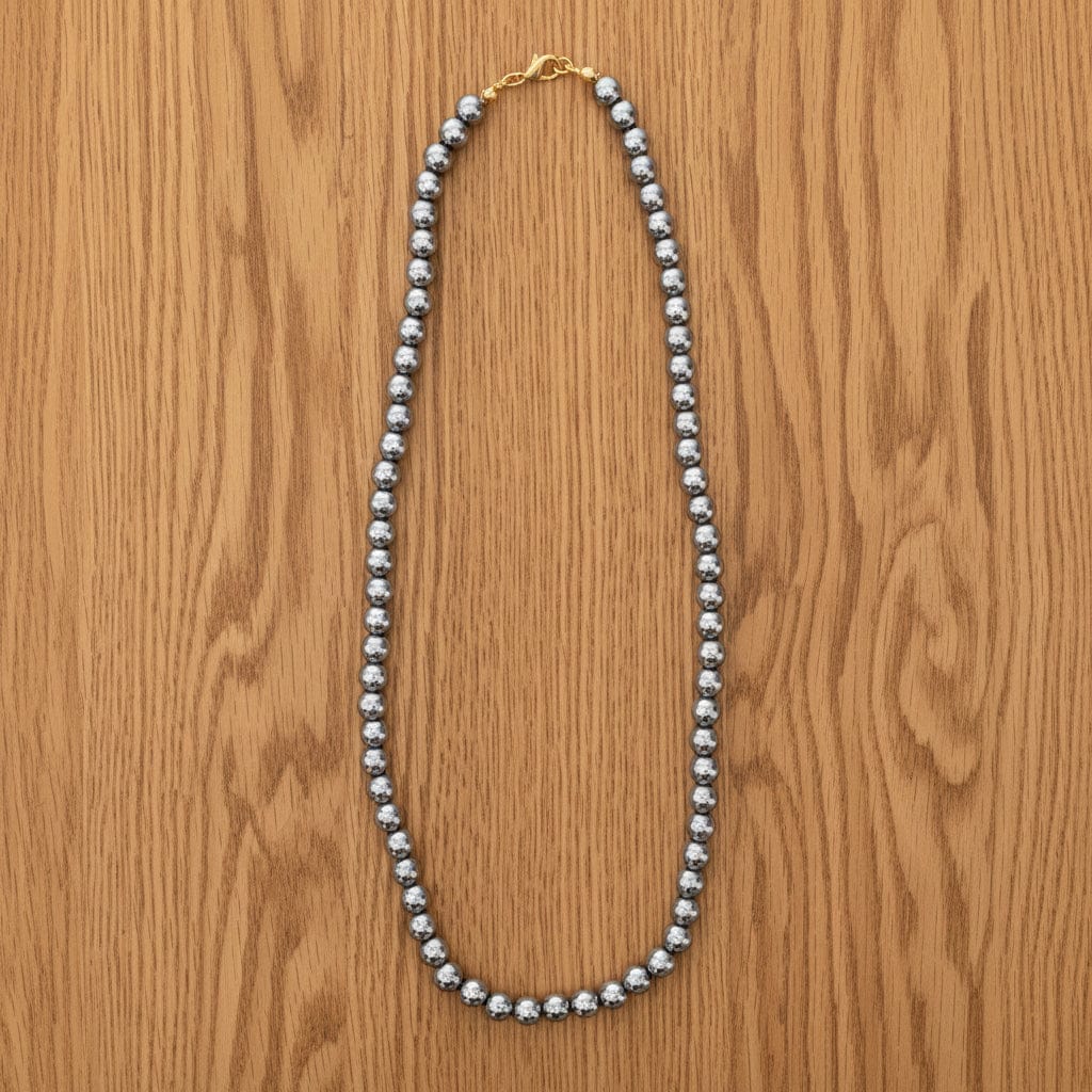 COLLIER HÉMATITE 6MM