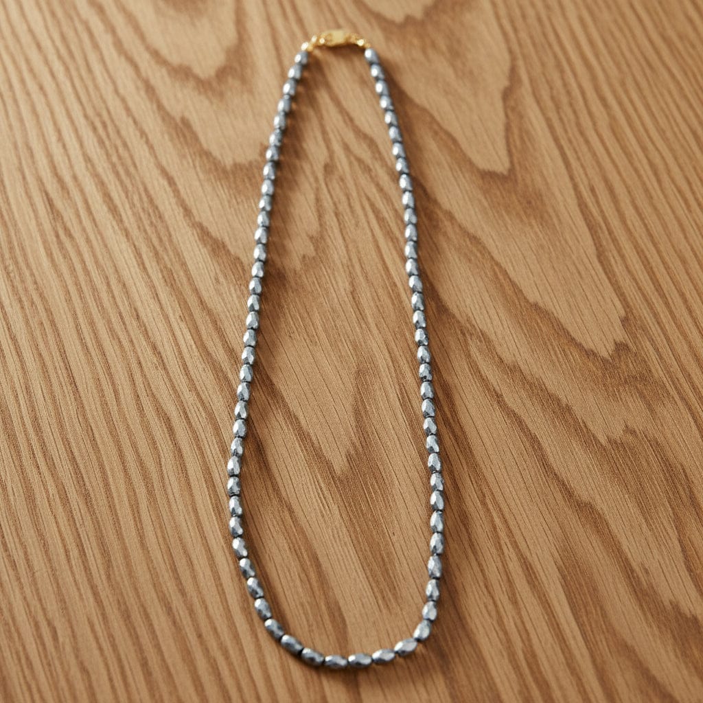 COLLIER HÉMATITE grain de riz