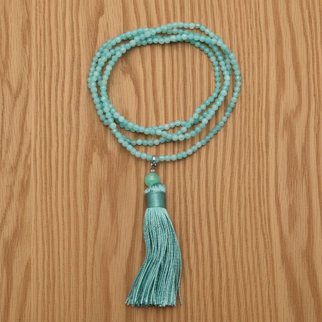 COLLIER MALA FACETTÉ AMAZONITE