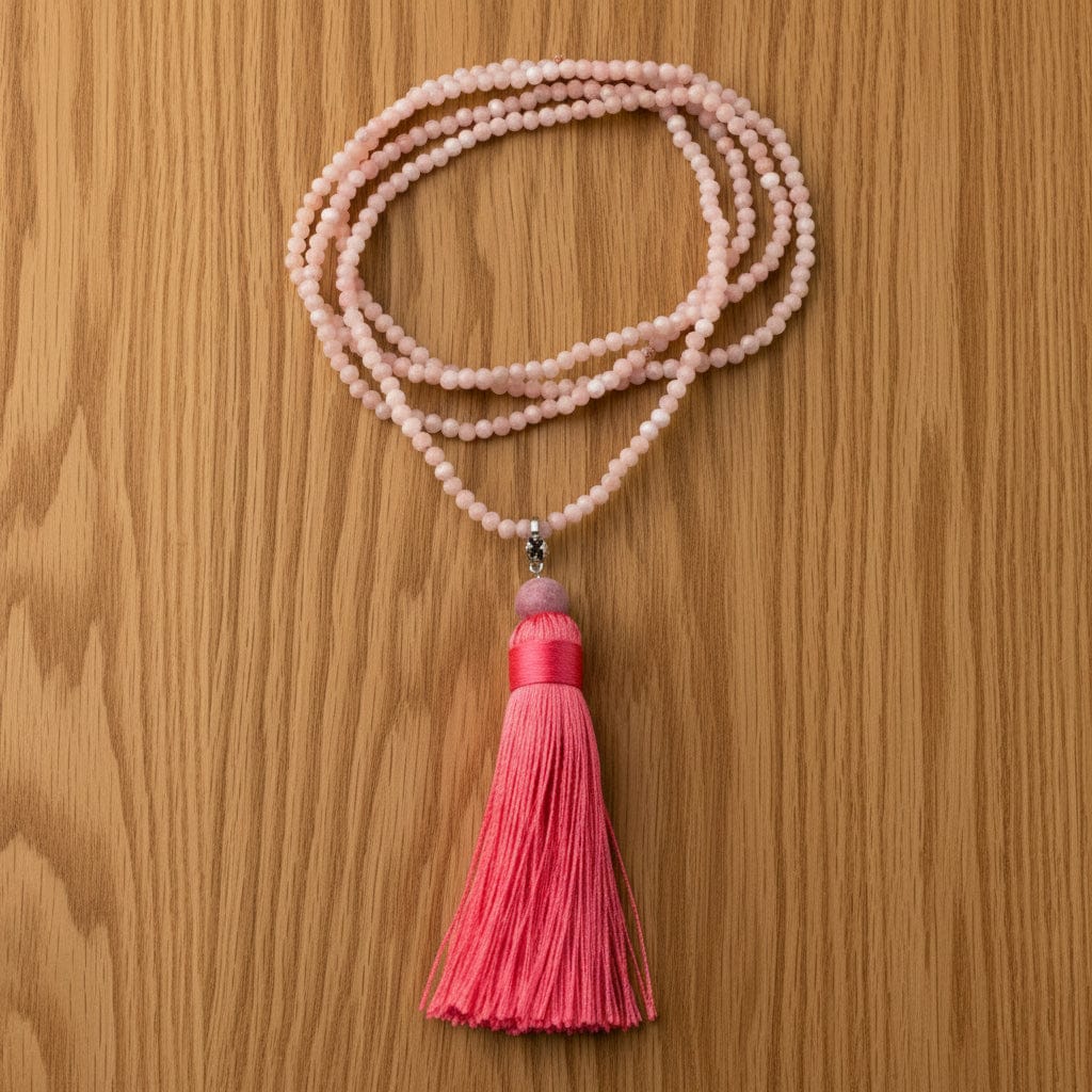 COLLIER MALA FACETTÉ OPALE ROSE