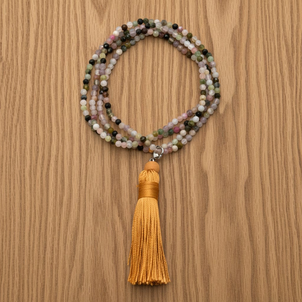 COLLIER MALA FACETTÉ TOURMALINE MÉLANGÉE