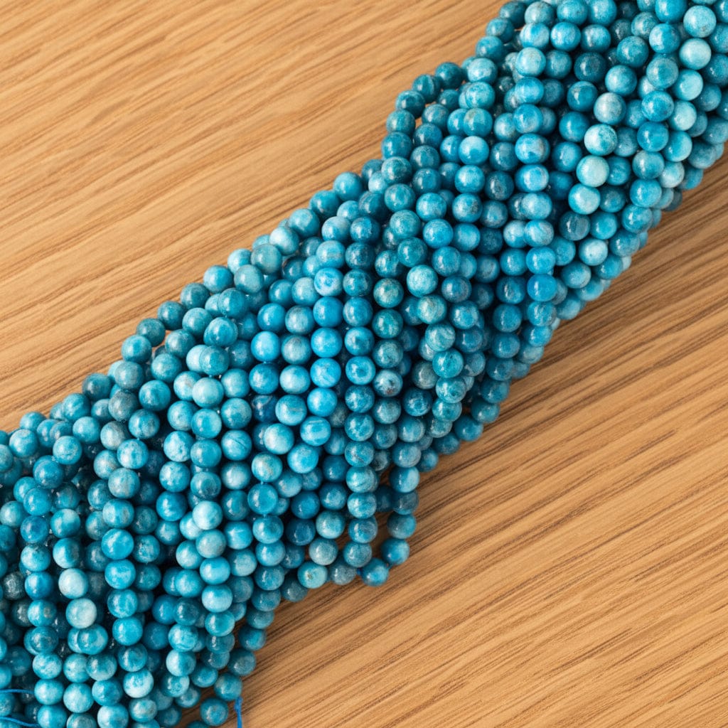 FIL DE PERLES 8MM APATITE BLEUE