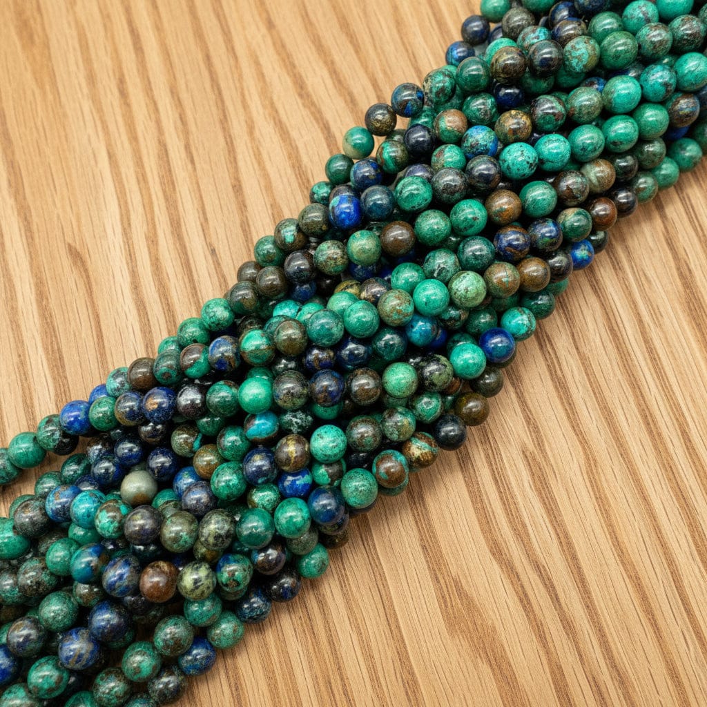 FIL DE PERLES 8MM AZURITE MALACHITE