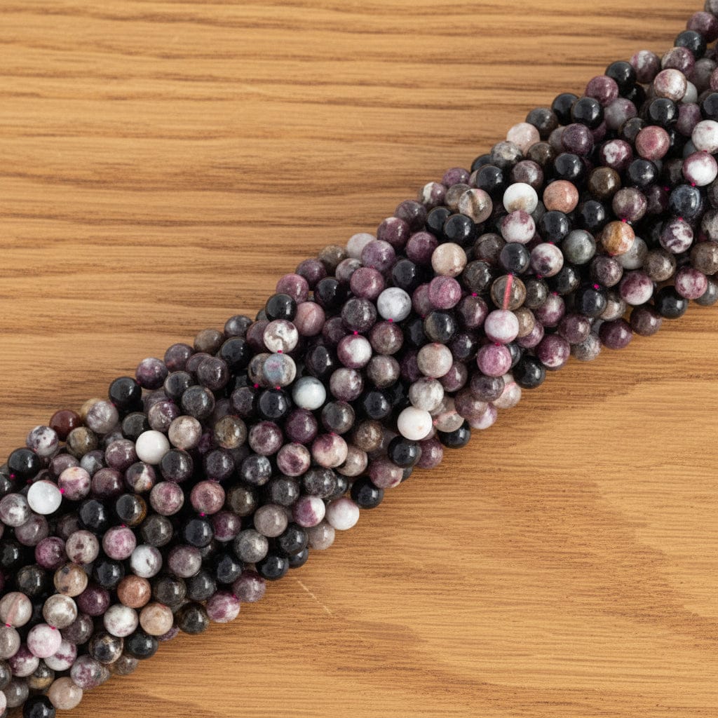 FIL DE PERLES 8MM TOURMALINE MÉLANGÉE