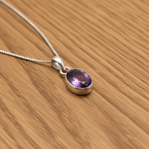PENDENTIF AMÉTHYSTE FACETTÉE ARGENT 925