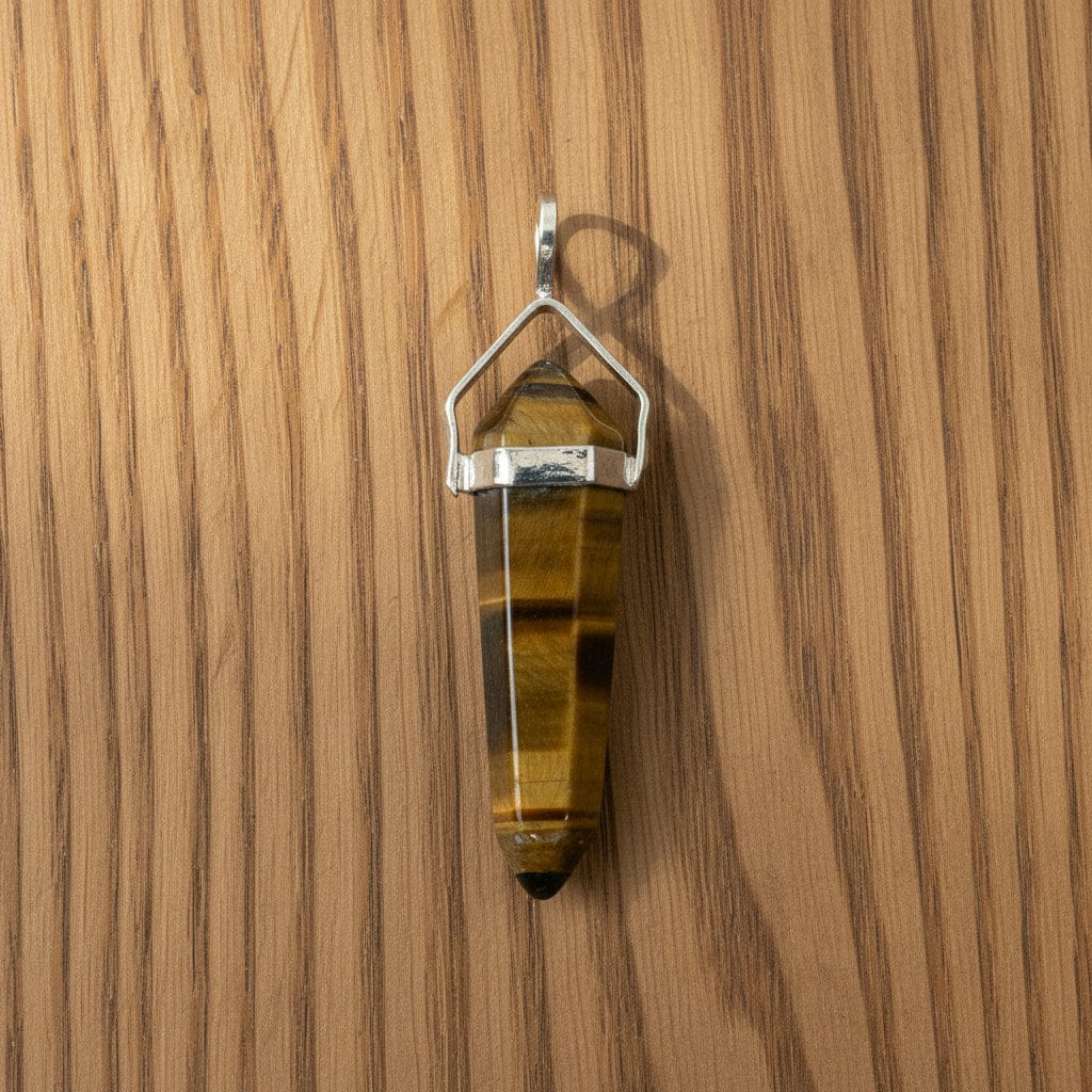 PENDENTIF BI-TERMINÉE ŒIL DE TIGRE