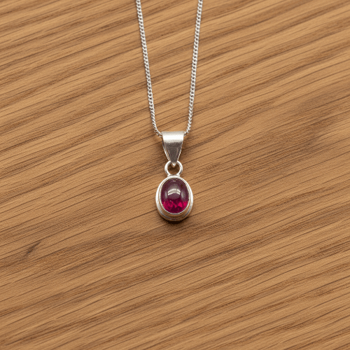 PENDENTIF RUBIS SUR MONTURE ARGENT 925