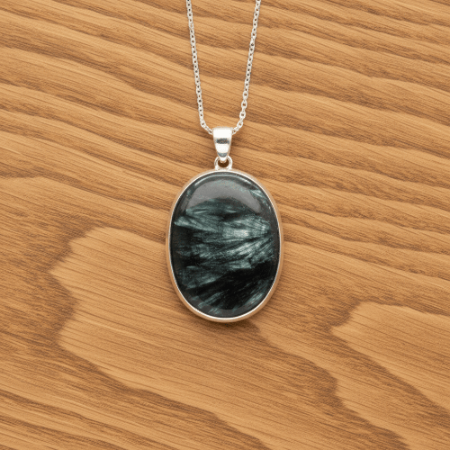 PENDENTIF SÉRAPHINITE SUR MONTURE ARGENT 925