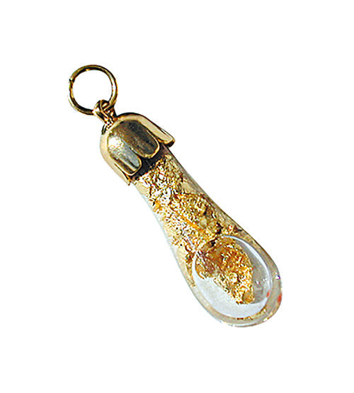 PENDENTIF TUBE DE FEUILLES D’OR