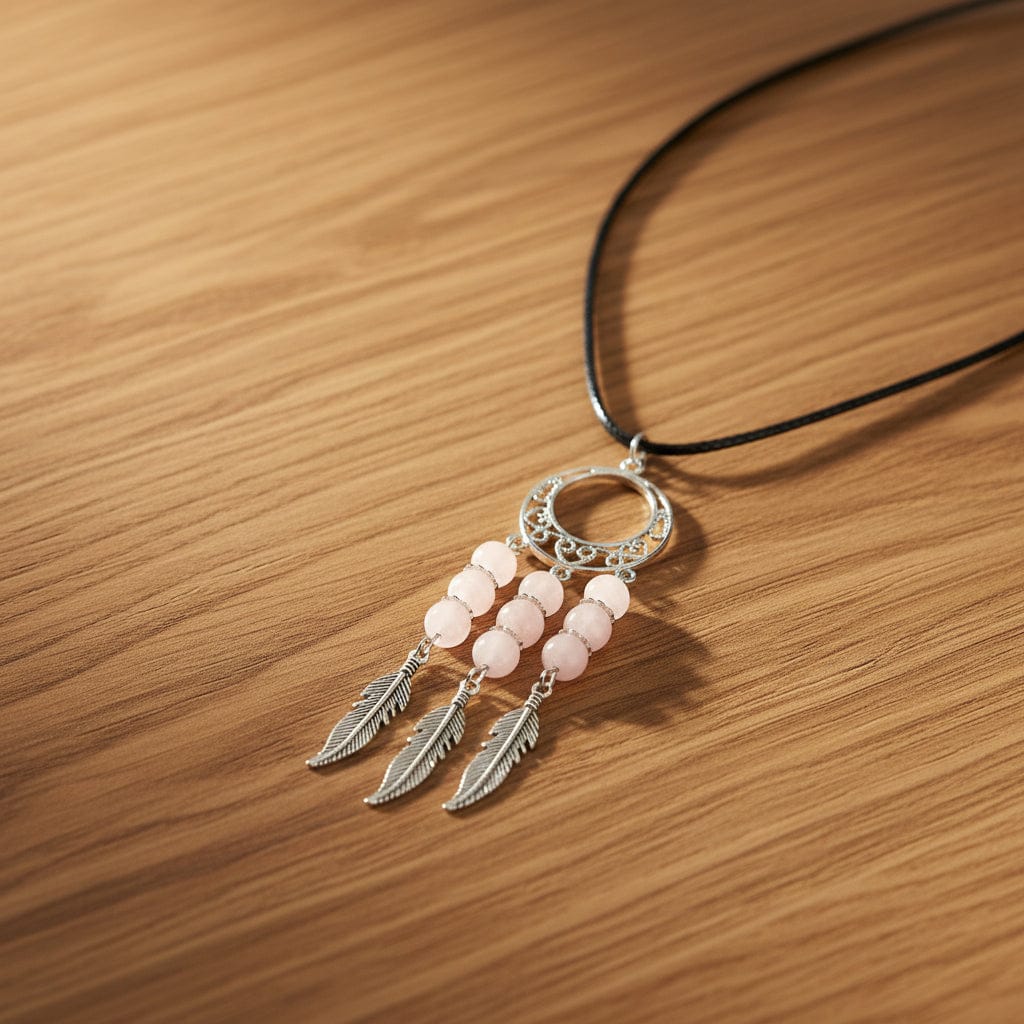 PENDENTIFS ATTRAPE RÊVES QUARTZ ROSE
