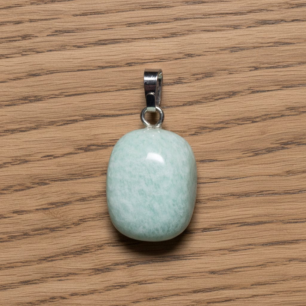 PENDENTIFS PIERRES ROULÉES SUR BÉLIÈRE AMAZONITE