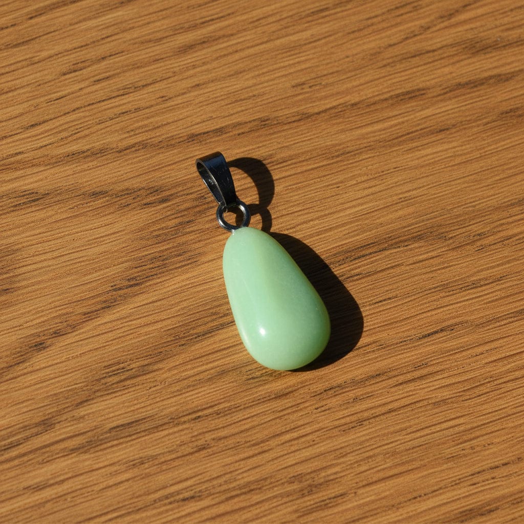 PENDENTIFS PIERRES ROULÉES SUR BÉLIÈRE JADE
