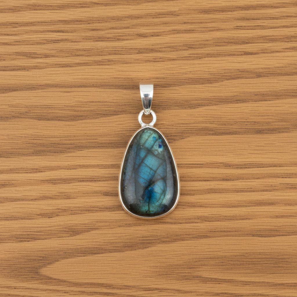 PENDENTIFS PIERRES ROULÉES SUR BÉLIÈRE LABRADORITE