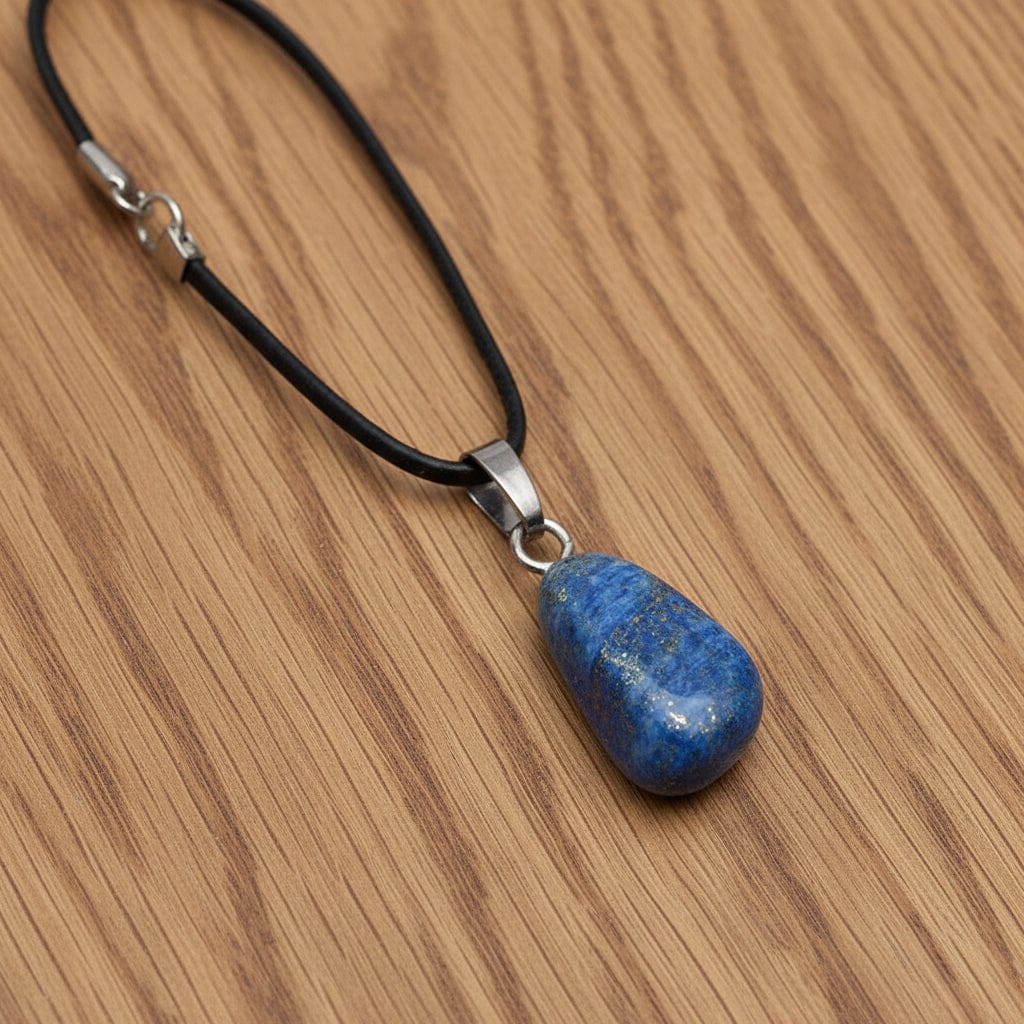 PENDENTIFS PIERRES ROULÉES SUR BÉLIÈRE LAPIS LAZULI