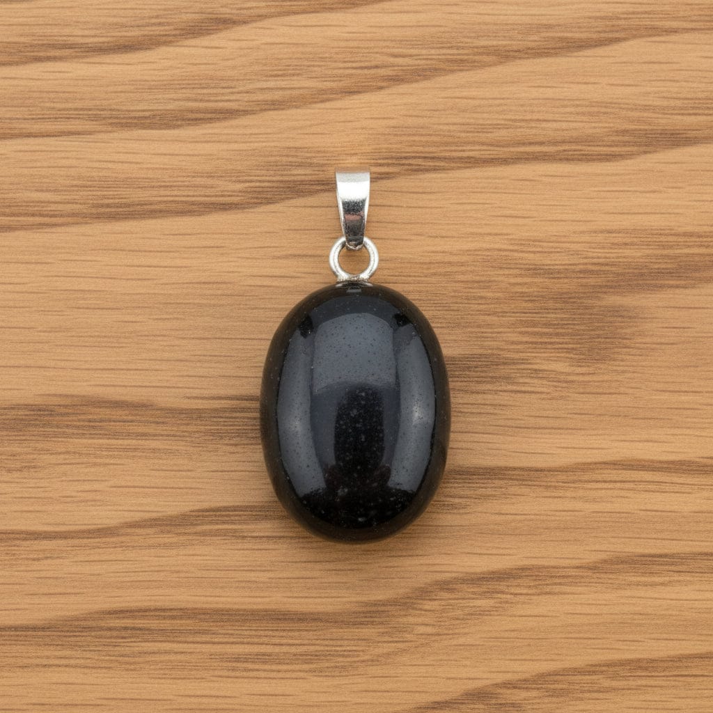 PENDENTIFS PIERRES ROULÉES SUR BÉLIÈRE ONYX