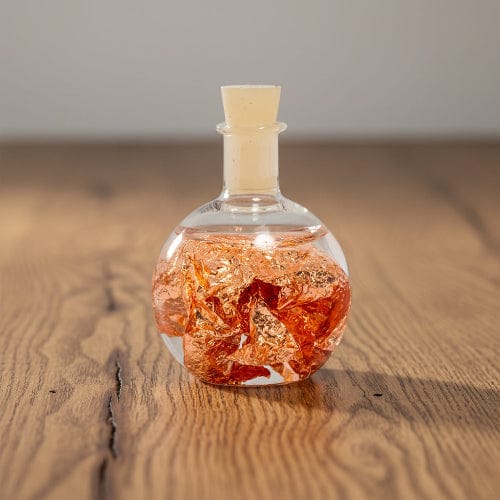 PETITE BOUTEILLE DE FEUILLES DE CUIVRE