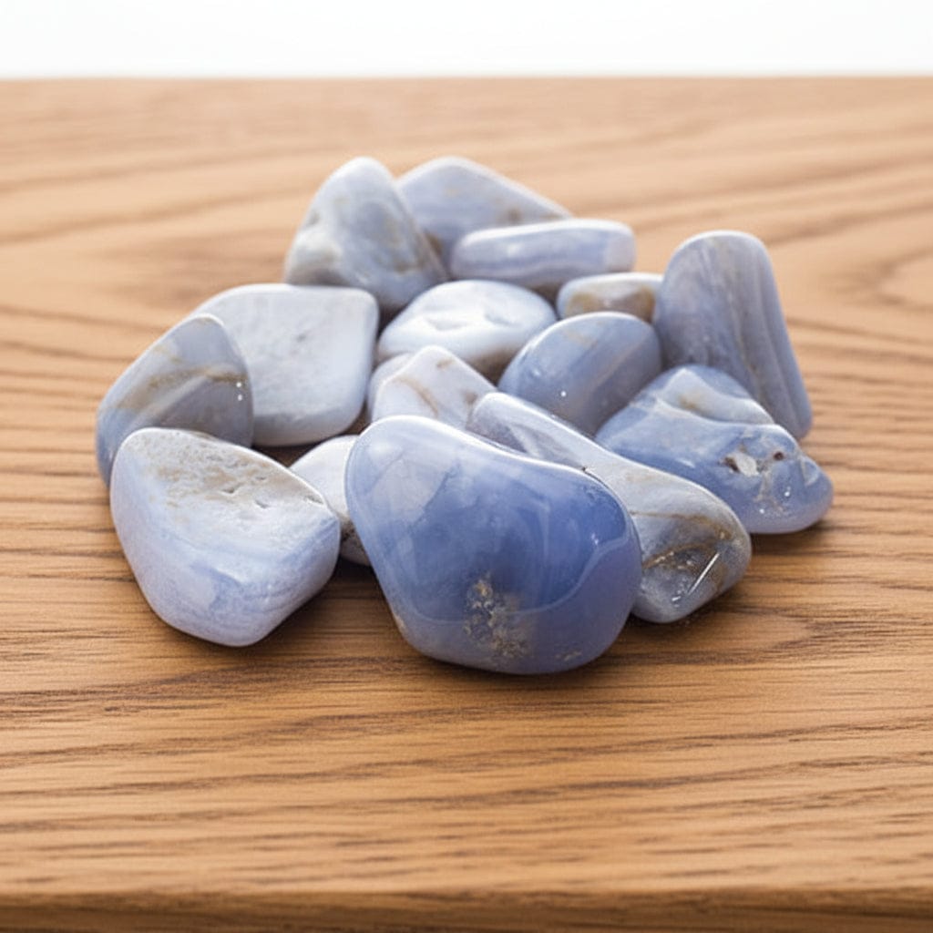 PIERRES ROULÉES CALCEDOINE BLEUE