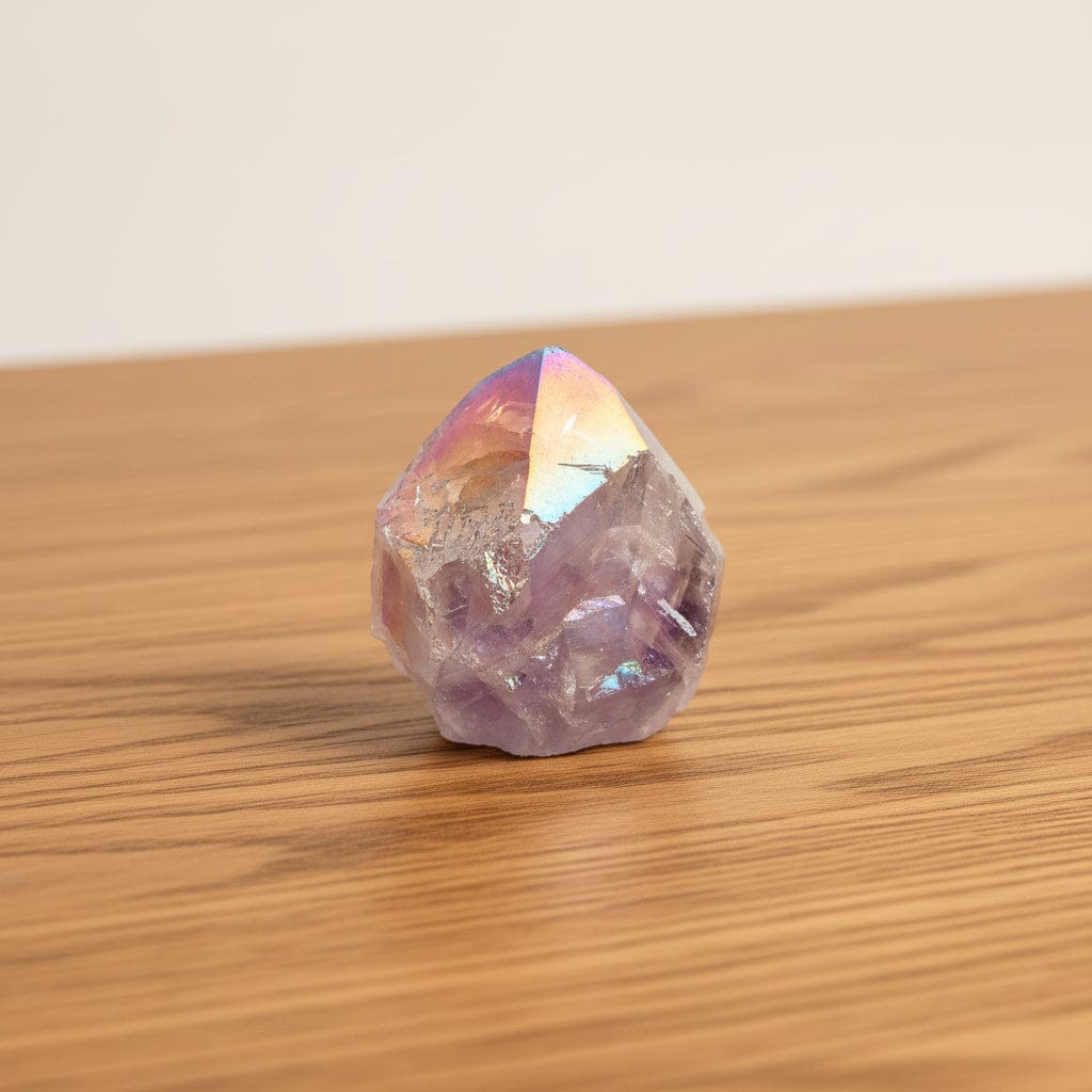 POINTE EN AMÉTHYSTE QUARTZ AURA PERLÉ PETIT