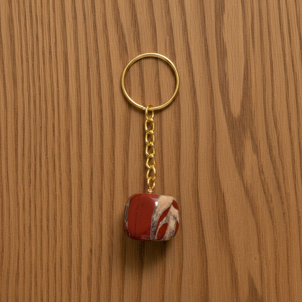 PORTE CLEF JASPE ROUGE