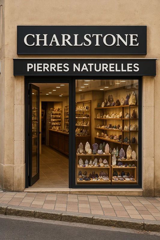 Photo réaliste de la boutique Charlstone à La Garde, spécialisée en pierres naturelles