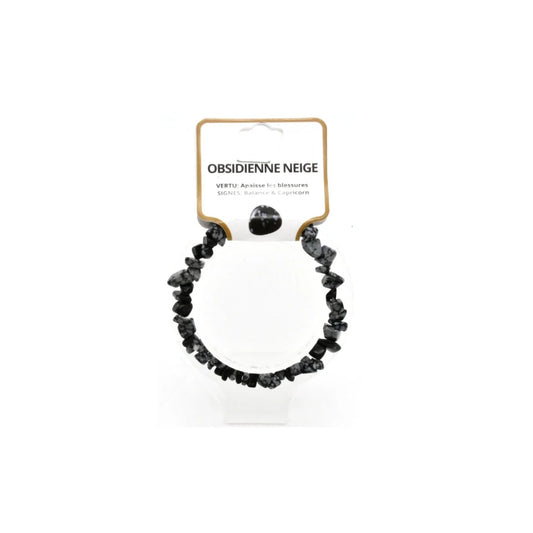 BRACELET BAROQUE OBSIDIENNE NEIGE