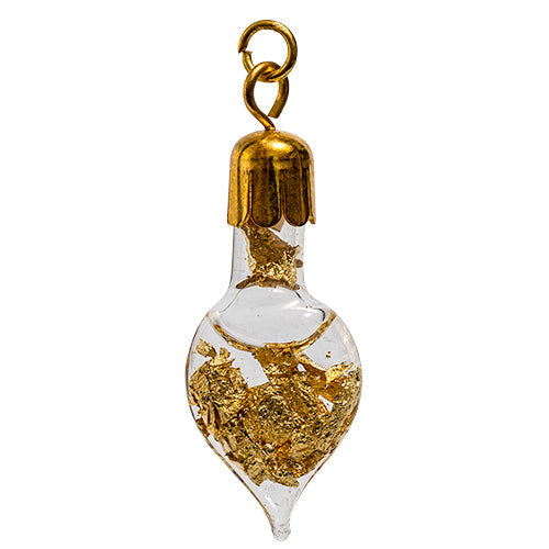 PENDENTIF GOUTTE DE FEUILLES D’OR