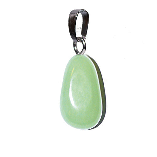 PENDENTIFS PIERRES ROULÉES SUR BÉLIÈRE JADE