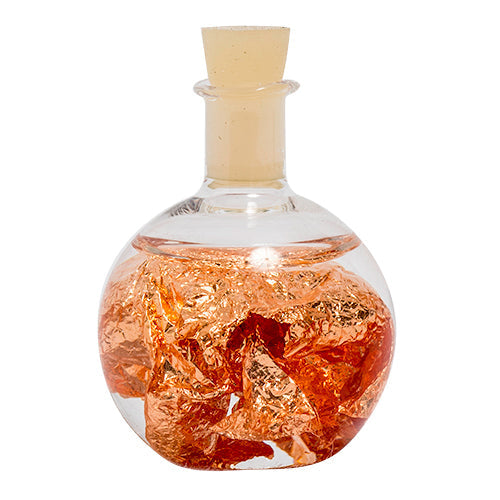 PETITE BOUTEILLE DE FEUILLES DE CUIVRE