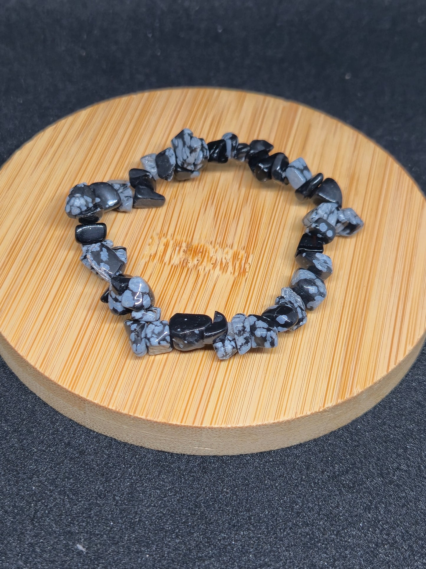 BRACELET BAROQUE OBSIDIENNE NEIGE