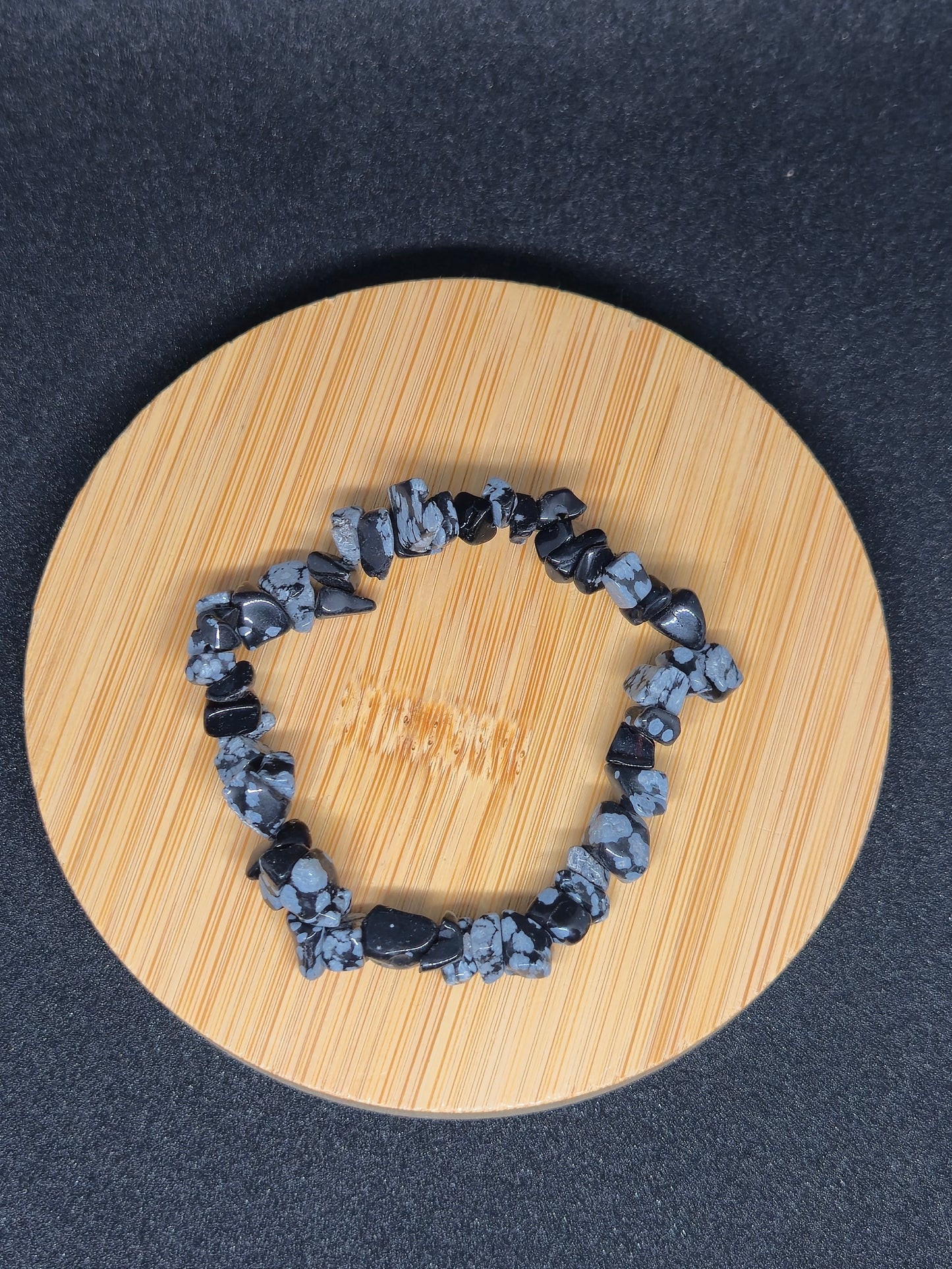BRACELET BAROQUE OBSIDIENNE NEIGE